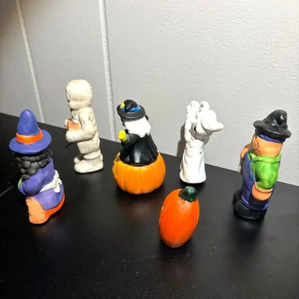 Vintage World Bazaars Ceramic Halloween Figurines - Complete Set of 6